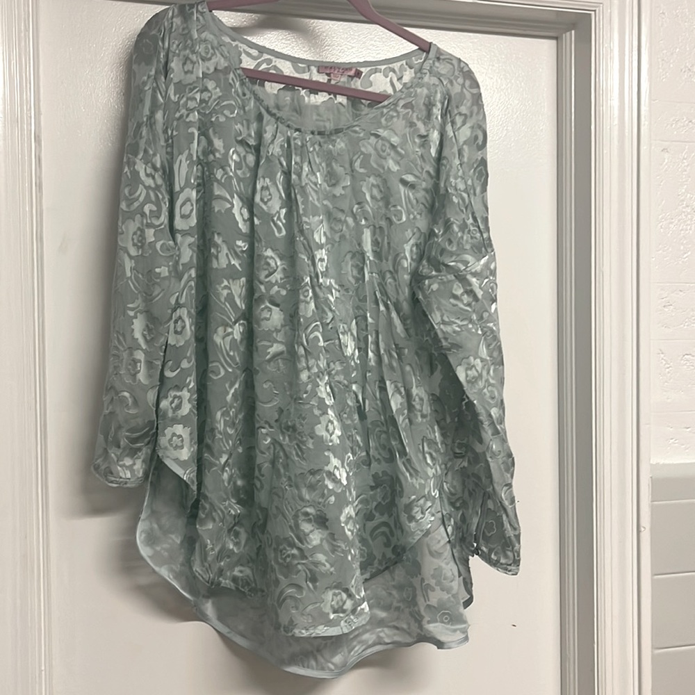 Calypso tunic top in dreamy seafoam green